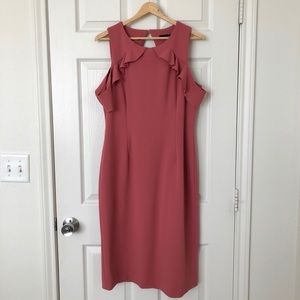 Ivanka Trump cold shoulder below the knee dress